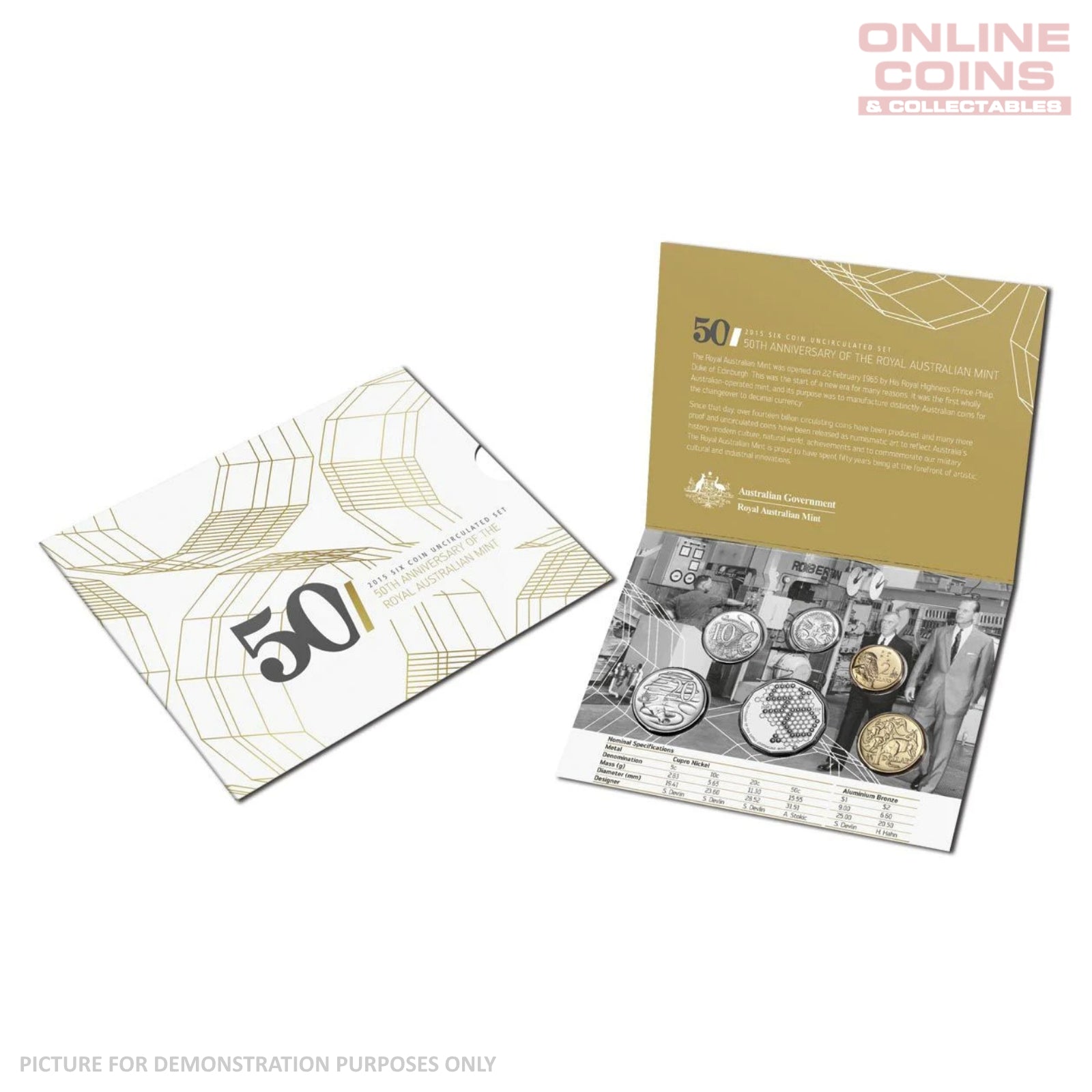 2015 Six Coin Uncirculated Year Set - 50th Anniversary of the Royal Australian Mint